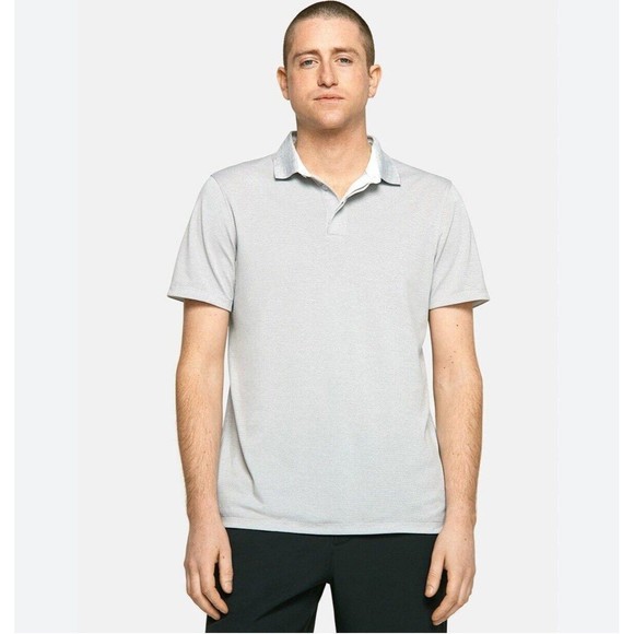 Outdoor Voices Mens Clubknit Polo in Light Gray Size XL‎ Sweat Wicking - Picture 1 of 9